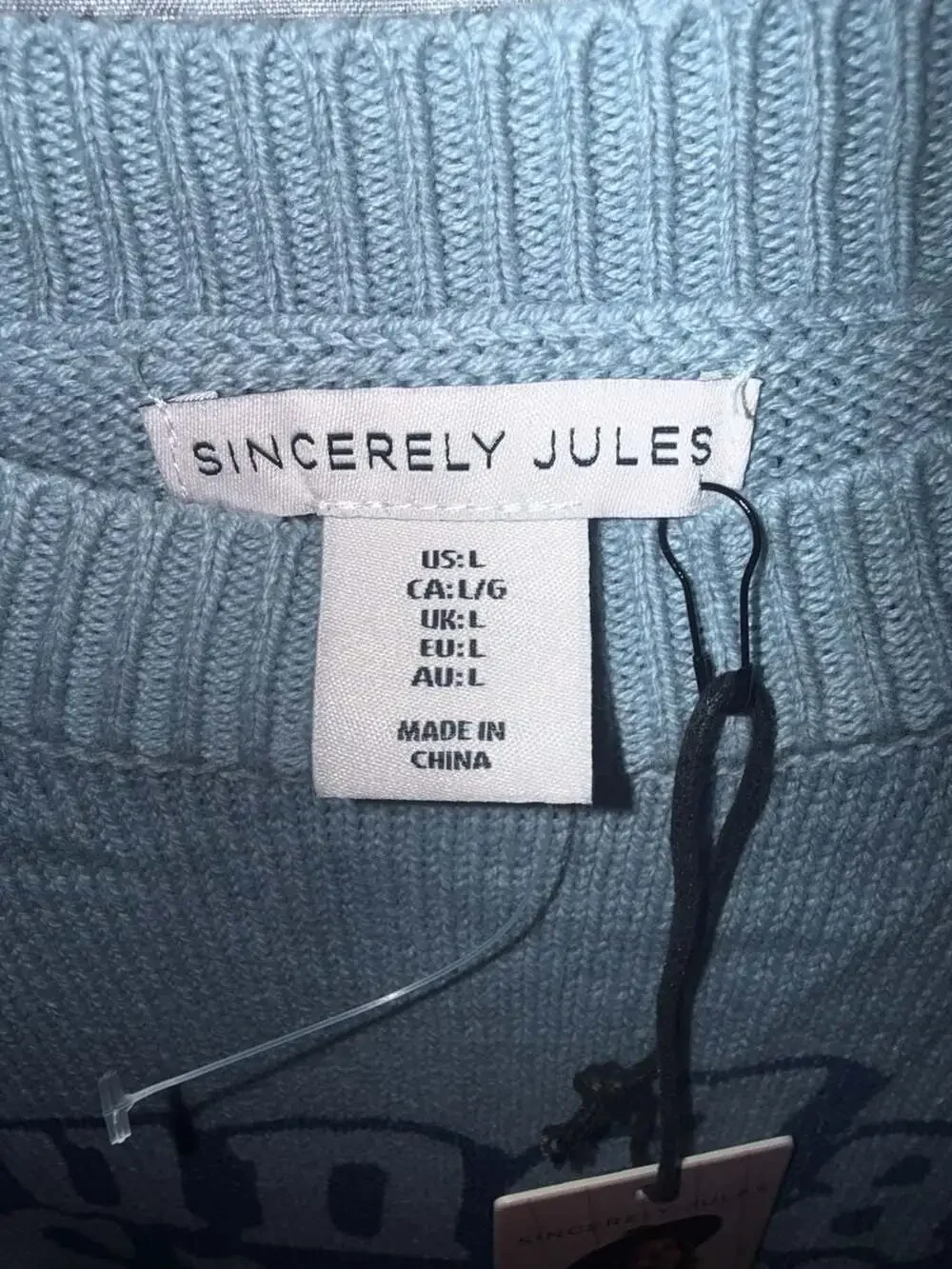 Sincerely Jules Sunday Scaries Blue Knit Sweater Pullover